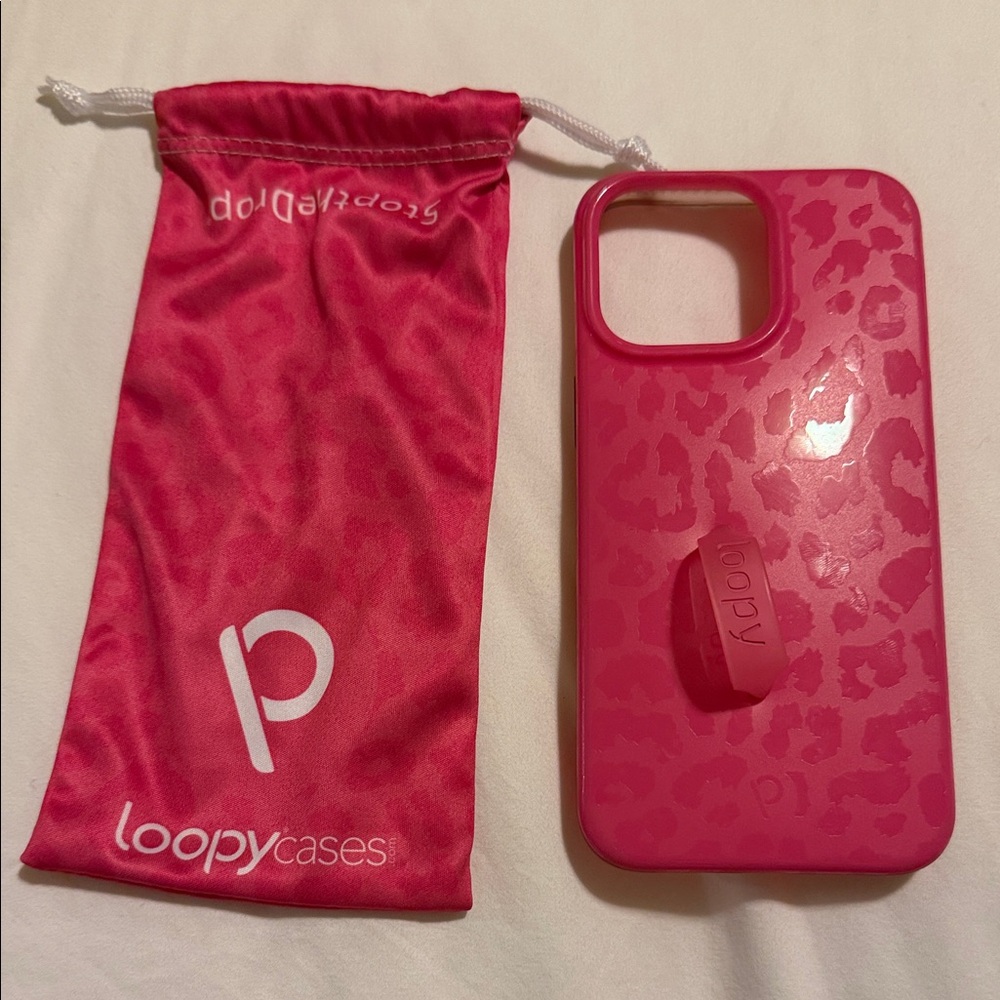 Pink Leopard Loopy Case IPhone 15 pro max